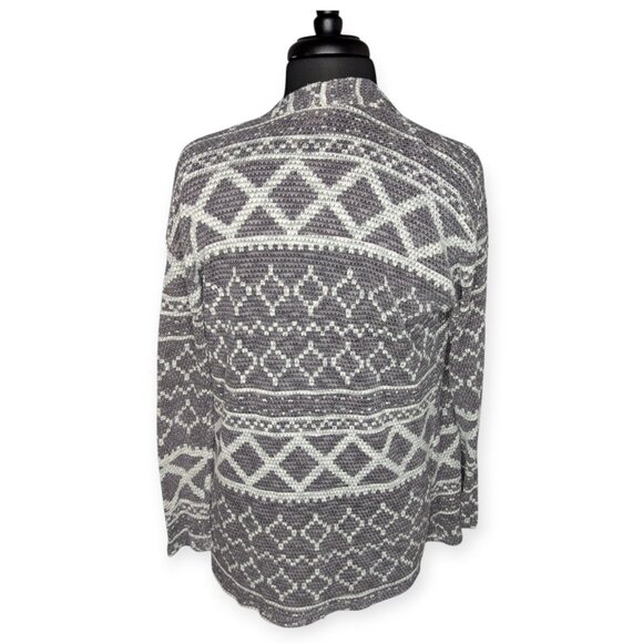 Xhilaration Gray & White Long Sleeve Lightweight Open Front Cardigan Size Small - Picture 7 of 9